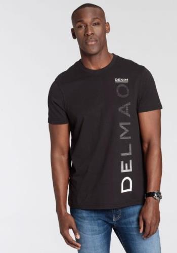 DELMAO T-shirt Korte mouwen, casual print, ronde hals, van katoen