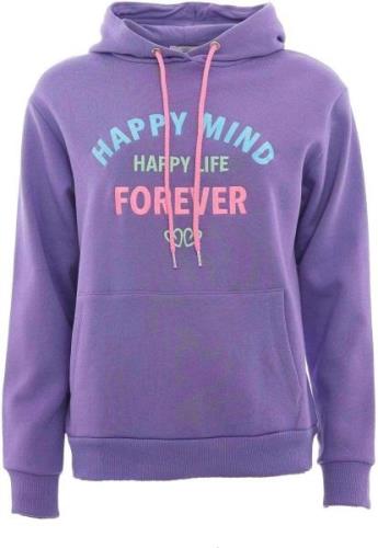 Zwillingsherz Sweatshirt met "happy"-borduursel in neonkleur op de voo...