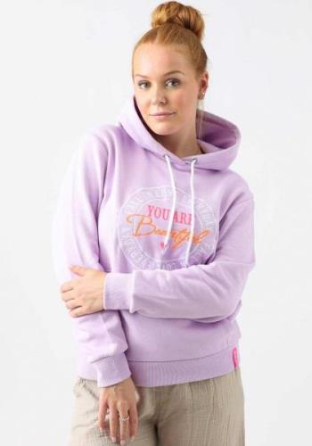 Zwillingsherz Hoodie met "you are beautiful"-borduursel en opdruk op d...