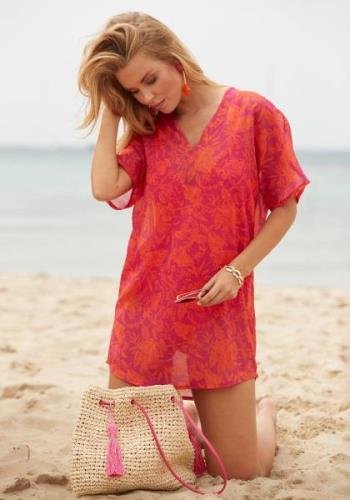 Venice Beach Chiffon tuniek met bloemprint, strandjurk, modieus, cover...