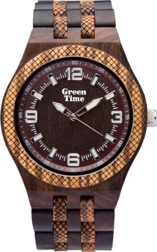 GreenTime Kwartshorloge ZW113C Polshorloge, herenhorloge, houten horlo...