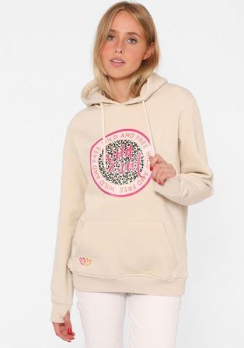 Zwillingsherz Hoodie met "wild and free"-opdruk in leeuwendesign en ge...