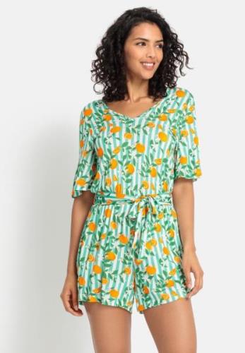 Buffalo Korte jumpsuit met alloverprint, zomerse jumpsuit, strandmode ...