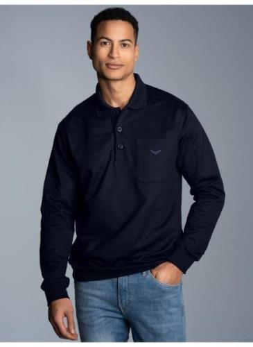 Trigema Sweatshirt Trigema Polo met lange mouwen in sweatkwaliteit