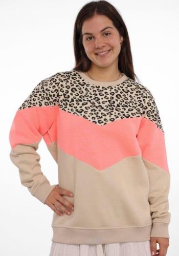 Zwillingsherz Sweatshirt Konny meerkleurig met leeuwpatroon en roze st...