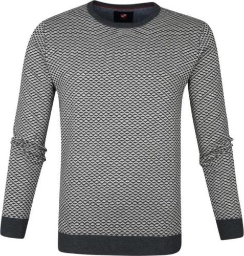 Suitable Katoen Zach Pullover Grijs Print