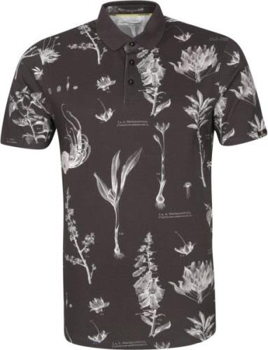 No Excess Polo Pique Bloemen Zwart