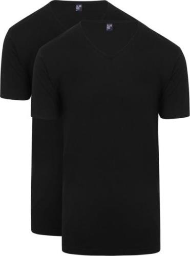 Alan Red West-Virginia T-shirt V-Hals Zwart 2-Pack