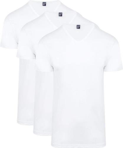 Alan Red Vermont T-Shirt V-Hals Wit 3 pack