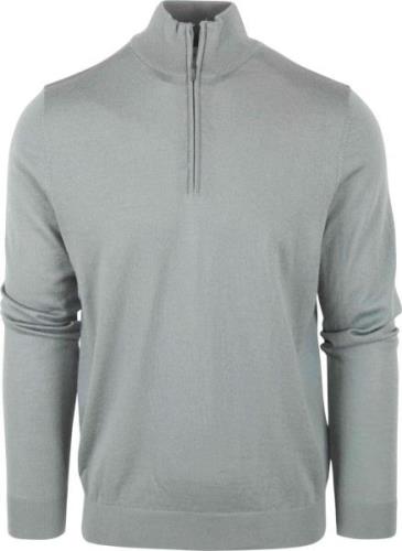 Profuomo Half Zip Trui Merino Lichtgroen