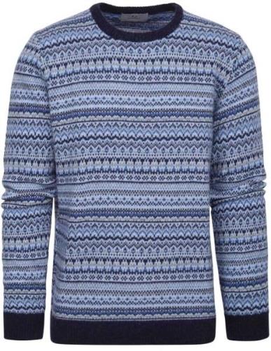 Suitable Prestige Fair Isle Pullover Blauw