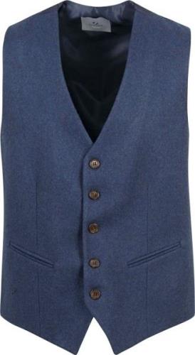 Suitable Gilet Tweed Mid Blauw