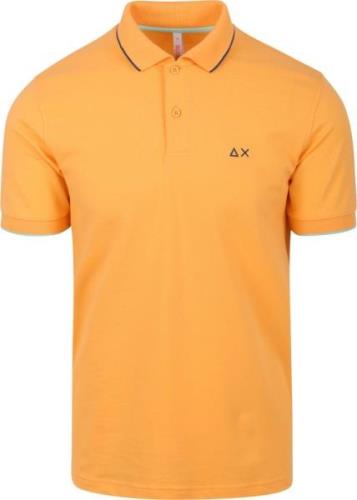 Sun68 Poloshirt Small Stripe Collar Oranje