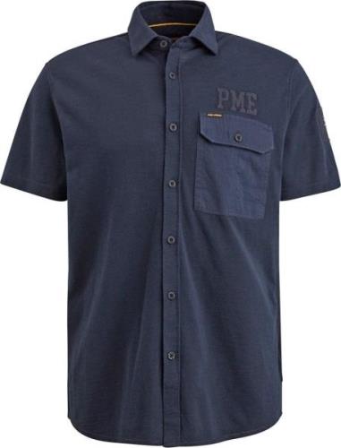 PME Legend Short Sleeve Overhemd Jersey Piqué Navy