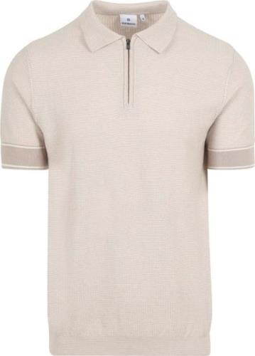 Blue Industry Knitted Poloshirt Structuur Beige