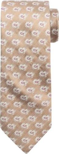 Suitable Stropdas Zijde Paisley Beige -