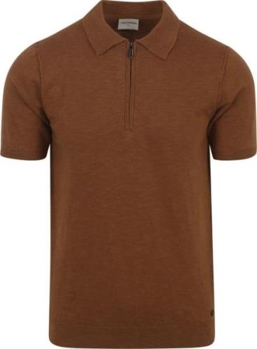 No Excess Knitted Poloshirt Bruin