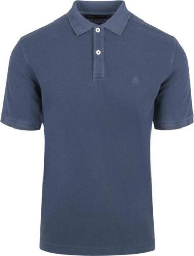 Marc O'Polo Poloshirt Solid Overdye Donkerblauw