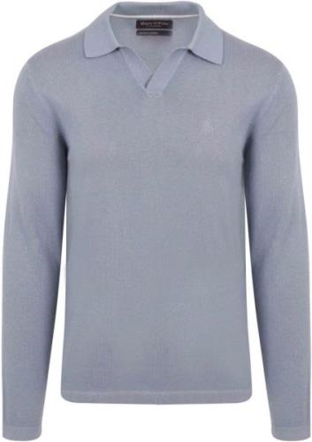 Marc O'Polo Longsleeve Poloshirt Riva Lichtblauw