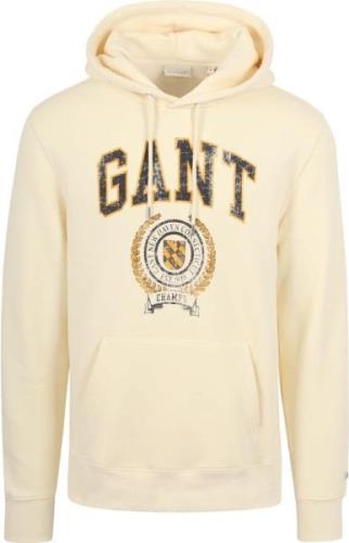 Gant Hoodie Graphic Logo Ecru