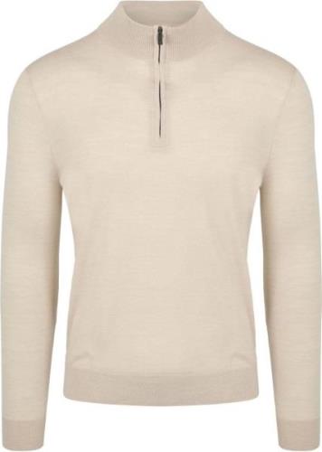 Suitable Merino Half Zip Trui Ecru