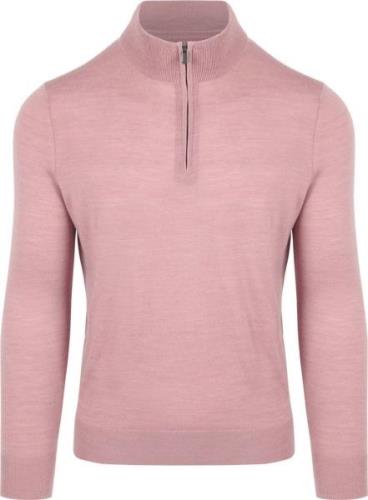 Suitable Merino Half Zip Trui Roze