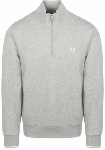 Fred Perry Half Zip Trui Melange Grijs