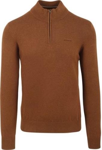 State Of Art Half Zip Trui Hazelnut Bruin