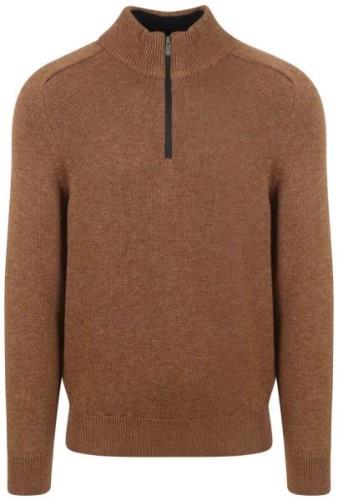 State Of Art Half Zip Trui Melange Camel Bruin