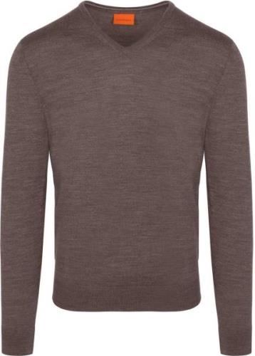 Suitable Merino Pullover V-Hals Taupe