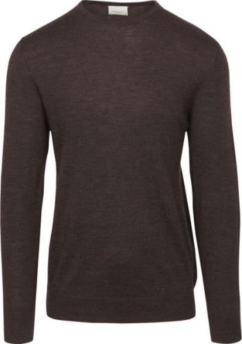 Profuomo Pullover Merinowol Donkerbruin