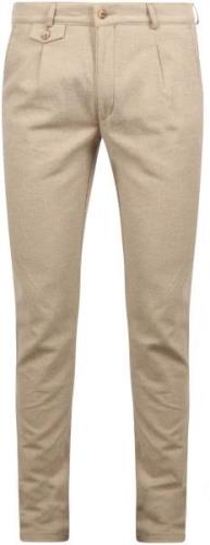 Suitable Chino Pico Pleat Flanel Sand