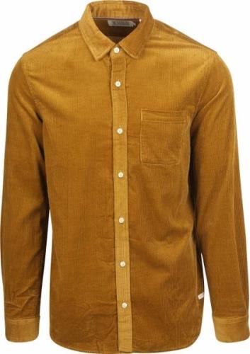 Scotch and Soda Solid Corduroy Overhemd Okergeel