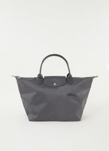 Longchamp Le Pliage Green handtas M met leren details