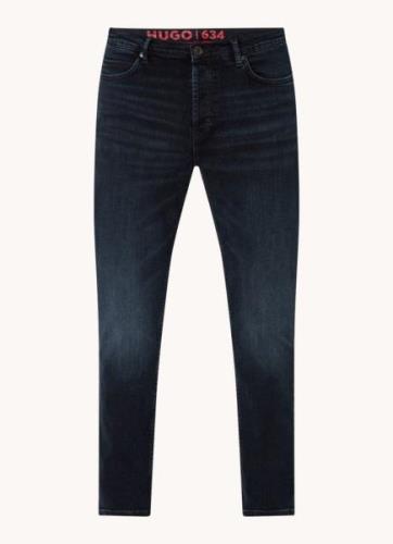 HUGO BOSS Hugo 634 tapered fit jeans met donkere wassing