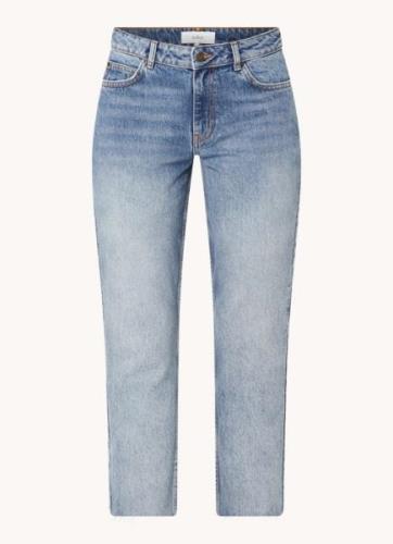 Ba&sh Evan mid waist straight leg cropped jeans met stretch