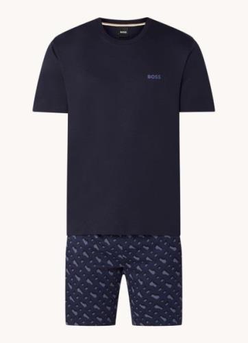 HUGO BOSS Mono pyjamaset met logo en print