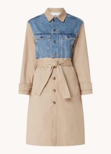 ba&sh Tomy trenchcoat met details van denim en strikceintuur