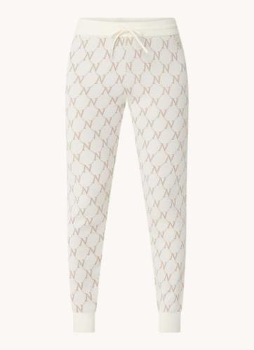 NIKKIE Brisbane mid waist tapered fit broek met ingebreide logoprint