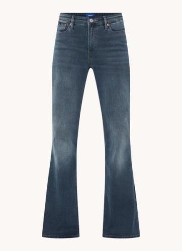 Denham High waist flared jeans met verwassen afwerking