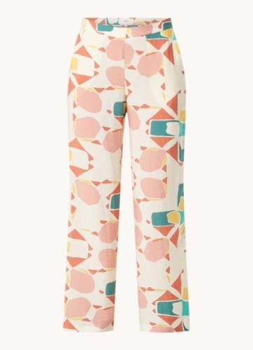 ba&sh Aaron high waist loose fit pantalon in lyocellblend met print