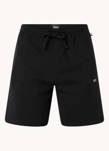 HUGO BOSS Waffle straight fit korte pyjamabroek met structuur