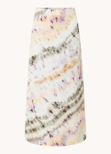 Second Female Sirana maxi rok van satijn met tie-dye dessin