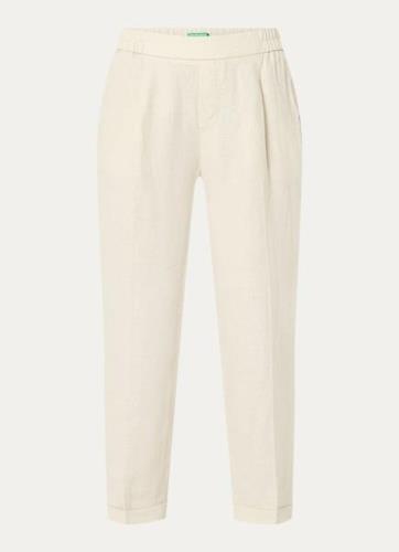 Benetton High waist tapered fit cropped pantalon van linnen