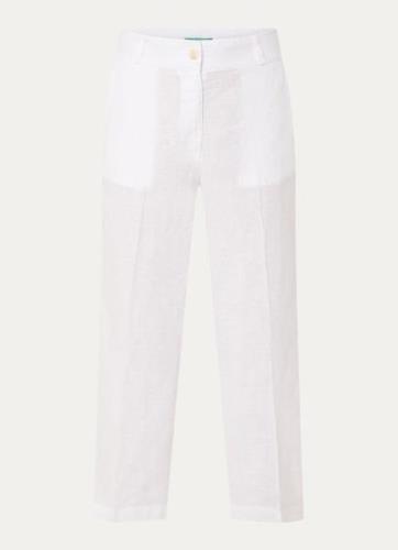 Benetton High waist straight fit croppped pantalon van linnen