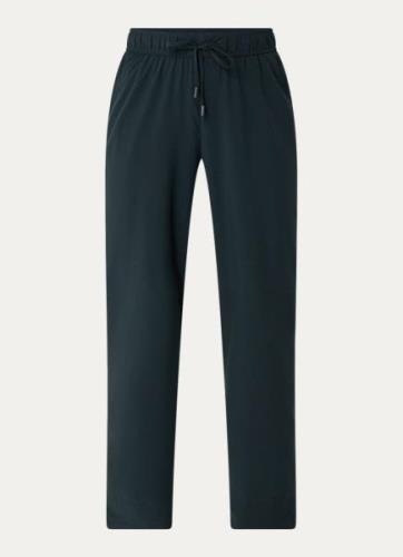 OPUS Mefini mid waist regular fit cropped chino met steekzakken