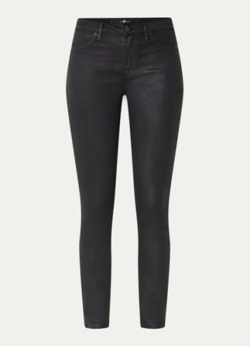 7 For All Mankind Mid waist skinny jeans met glanzende finish