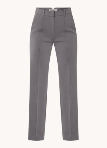 Beaumont Yuka high waist straight fit pantalon met persplooi