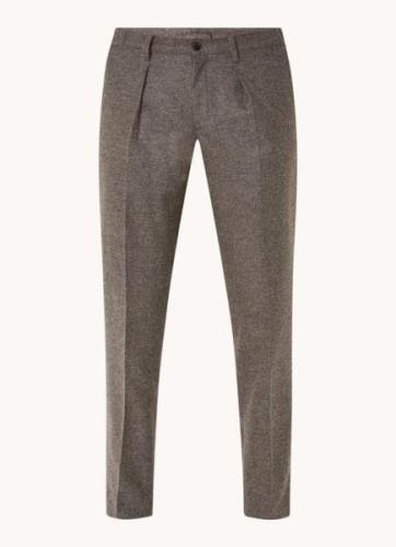 Profuomo Slim fit pantalon in wolblend met steekzakken