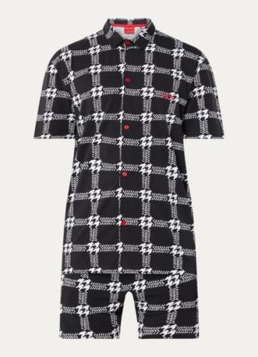 HUGO BOSS Houndstooth pyjamaset met print en steekzakken